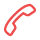 icon of phone handset in red